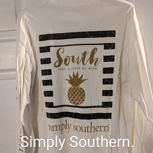 Simply Southern Cream and Black Long Sleeve Tee